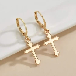 Elegant Cross Shaped Drop Earrings for Everyday Wear
