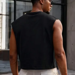 Mens Slim Fit Black Sleeveless Tank Top