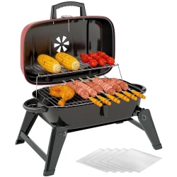 Outsunny Compact Charcoal Barbecue Grill with Vent