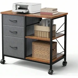 3 Tier Mobile File Cabinet Printer Stand Storage Unit