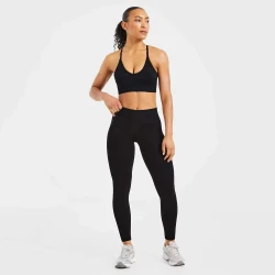 Quick Dry V Neck Fitness Bra and Yoga Pants Set
