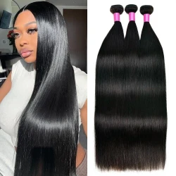 Natural Black Brazilian Straight Human Hair Extensions