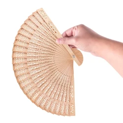 Vintage Sandalwood Folding Hand Fan for Dancers