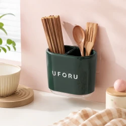 Wall Mounted Chopstick Caddy with Drip Tray