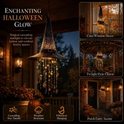 Witch Hat Wind Chimes Halloween Hanging Decor