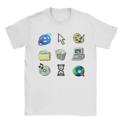 Funny Retro Windows 95 Icons Cotton T-Shirt