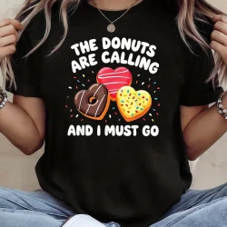 Womens Casual Cotton Donut Graphic T-Shirt