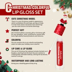 Christmas Colorful Lip Gloss Set Long Lasting Waterproof