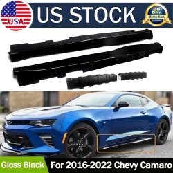 Chevy Camaro RS SS Side Skirt Extensions Gloss Black