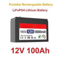 12V 100Ah Portable LiFePO4 Lithium Battery Pack