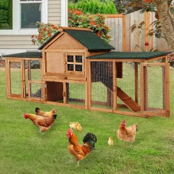 2 Story Outdoor Bunny Hutch with Double Sided Run