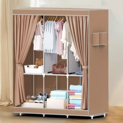 51 Inch Portable Fabric Wardrobe with Dustproof Cover