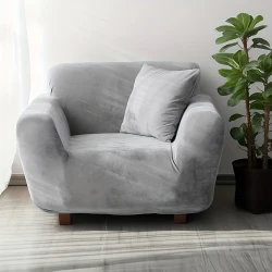 L Shape Velvet Plush Sofa Slipcover Stretch Fabric