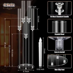 Acrylic Candelabra Centerpieces with LED Candles