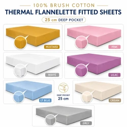 Thermal Fitted Cotton Bed Sheets 25cm Deep