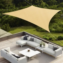 Large Deep Yellow Square Sun Shade Sail
