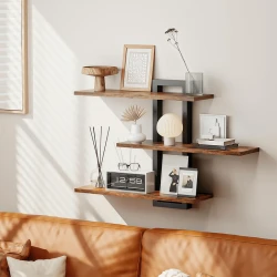 Modern Matte Black Floating Shelf for Wall Storage