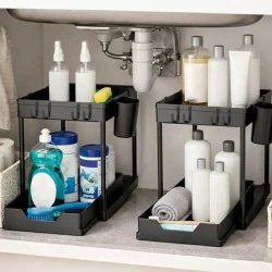 H Shaped Under Sink Organizer 2 Tier Rack