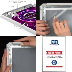 Front Loading Wall Mount Photo Frame with Anti Glare Cover