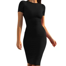Womens Casual Bodycon Midi Pencil Club Dress