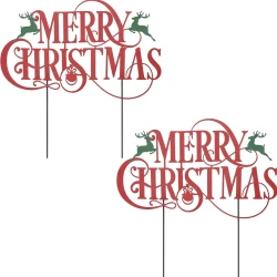 Merry Christmas Reindeer Yard Sign Decoration Set
