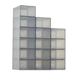 15 Pack Stackable Foldable Shoe Storage Boxes