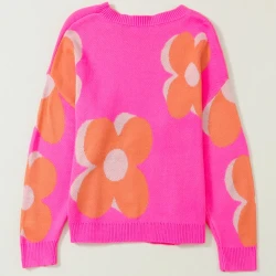Elegant Floral Pattern Knitwear for Women