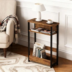 Slim Storage Side Table with Three Tier Design