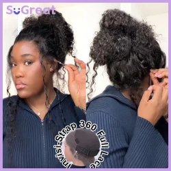 Glueless 360 HD Full Lace Curly Human Hair Wig