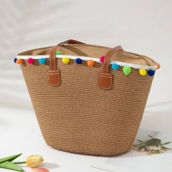 Stylish Straw Hat and Bag Set for Vacation