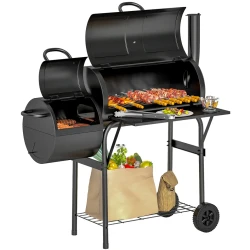 Outsunny Portable Charcoal BBQ Grill and Smoker