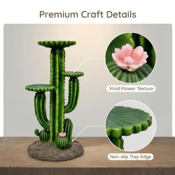 32 Inch Weatherproof Saguaro Cactus Plant Stand