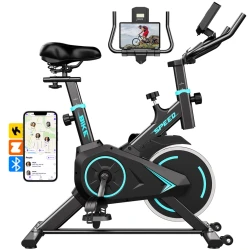 Silent Upright Spin Exercise Bike with Adjustable Resistance