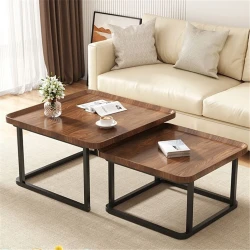 Vintage Industrial Coffee Table Set for Living Room