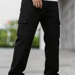 Durable Men's Cargo Jeans with Multi Pockets