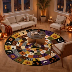 Plush Velvet Quilted Decorative Round Mat