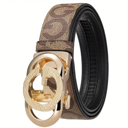 Multicolor Genuine Leather Automatic Buckle Men's Belt