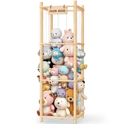 Wooden Stuffed Animal Organizer Cute Zoo Storage