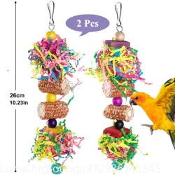 Colorful Parrot Bird Toy Set for Foraging Fun