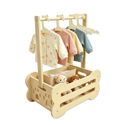 Wooden Baby Shower Storage Basket with Hangers