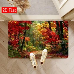 Autumn Scenery Printed Flannel Doormat
