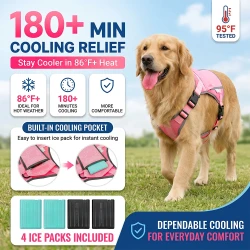 Cooling Vest for Large Dogs with Replaceable Packs