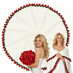 Soft Crochet Rose Flower Bouquet Blanket 63 Inch