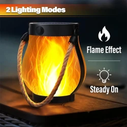 Hanging Solar Flame Lantern Dual Charging Outdoor Lights