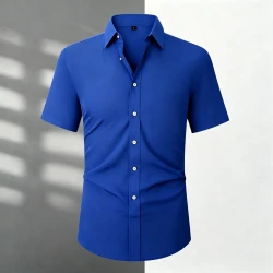 Men Summer Slim Fit Short Sleeve Shirts