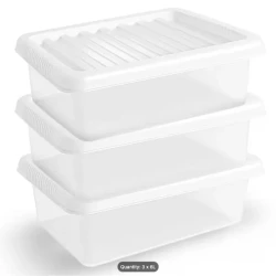 Set of 3 Mini Plastic Storage Boxes with Lids