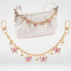 Pink Butterfly Charm Decorative Bag Pendant Chain