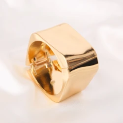 Geometric Gold Wide Cuff Bracelet for Women