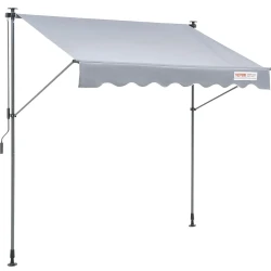Manual Retractable Patio Awning with Sun Shade
