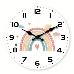 Large Modern Wooden Bohemian Rainbow Wall Clock